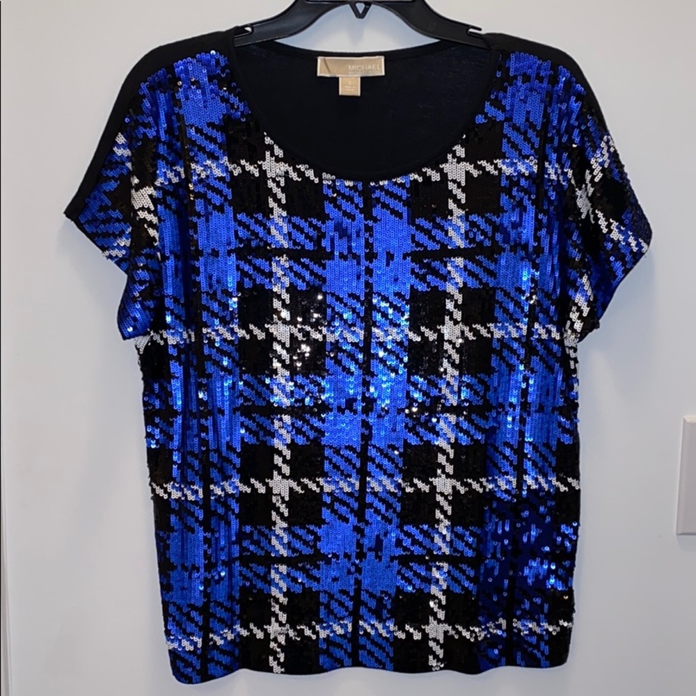 Michael Kors sparkly blue sequin top